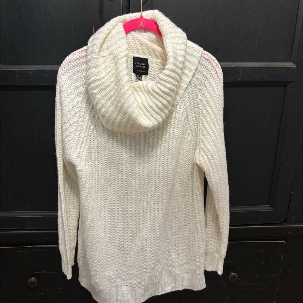 Liberty Women's White Cowl Neck Sweater